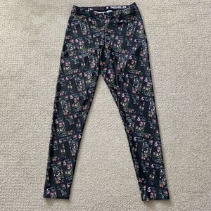 Bombsheller Leggings Night Bloom Floral Women’s Active Pant Size 2XL Made In USA